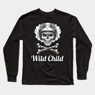 Wild Child / Vintage Skull Style Long Sleeve T-Shirt